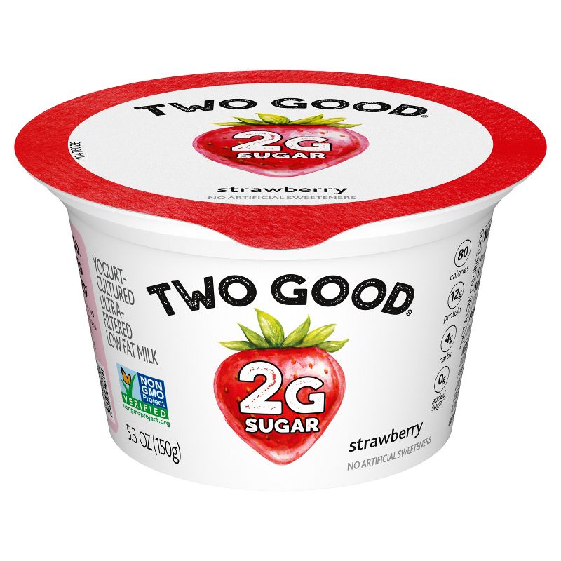 Two Good Low Fat Lower Sugar Strawberry Greek Yogurt - 5.3oz Cup, 3 of 11