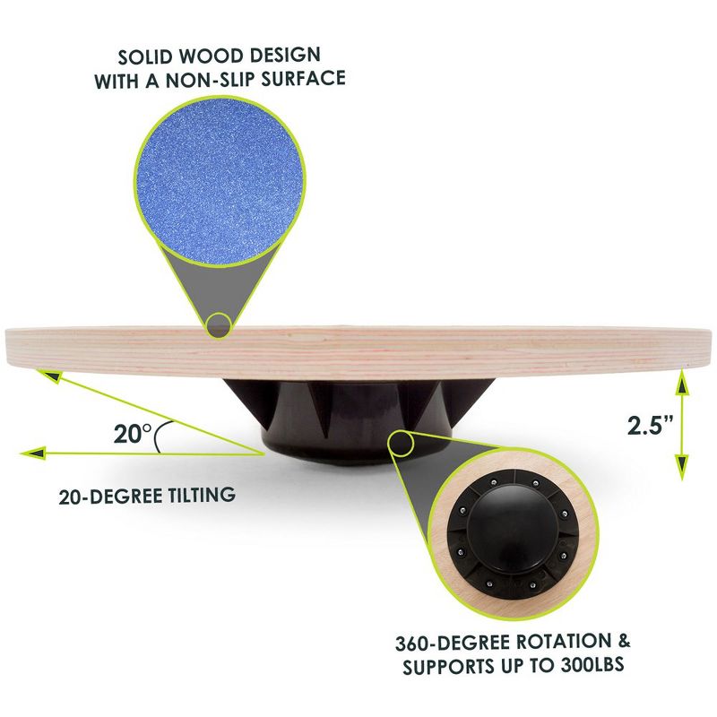 ProsourceFit Wooden Balance Board, 3 of 7