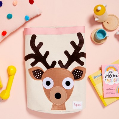 Deer Canvas Collapsible Kids Toy Storage Bin