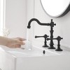 BWE 8 in. Widespread Double Handle 3 Hole Bathroom Faucet Water-Saving With Metal Drain - 4 of 4