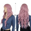Alilang Long White Blonde Synthetic Wig with Bangs Natural Long Wavy Cosplay Wigs Daily Use - 3 of 4