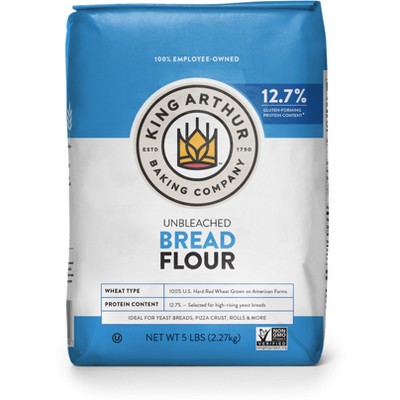 King Arthur Flour Unbleached Bread Flour - 5lbs, 1 of 8