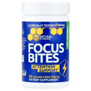 Natural Stacks Focus Bites, Melon-Mint, 30 Sugar-Free Pieces - 1 of 4