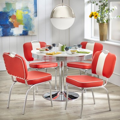 5pc Raleigh Retro Dining Set, 50s Dining Table And Chairs