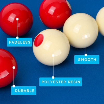Regulation Size Red and White Bumper Pool Ball Set