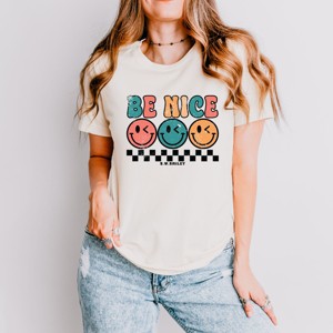 Simply Sage Market S.W.Smiley Be Nice Smiley Face Short Sleeve Tee - 1 of 4