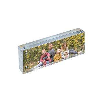 Azar Displays Clear Acrylic Magnetic Photo Frame Block 3" x 11" Vertical/Horizontal