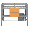 Whisen Twin Size Wooden Loft Bed with Desk, 2 Drawers Cabinet and Writing Board - 4 of 4