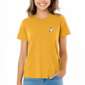 DALIX Heartly Ghost Embroidered Soft Cotton Short Sleeve T Shirt Womens - 1 of 4