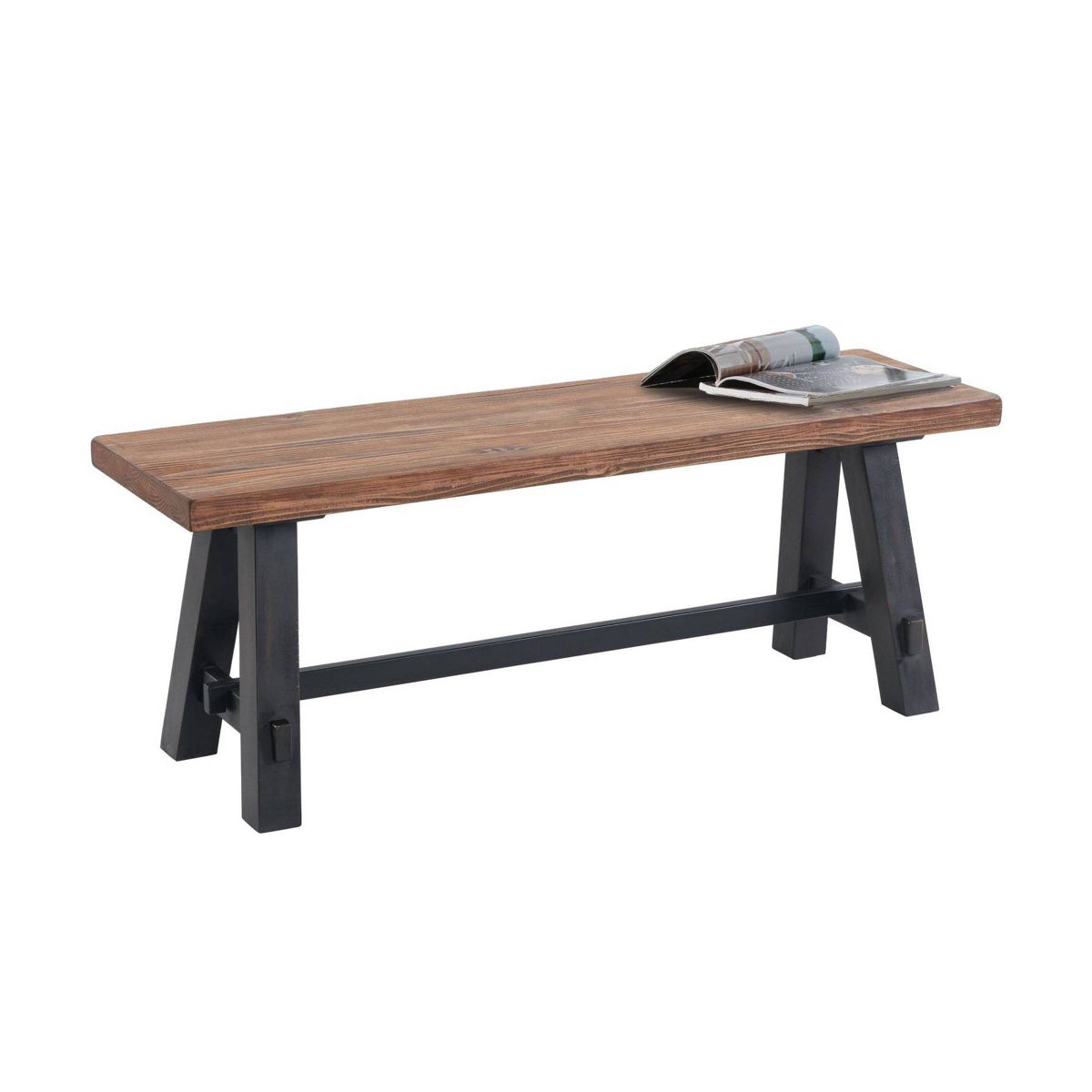48" Odin Solid Wood Bench Black - Alaterre Furniture