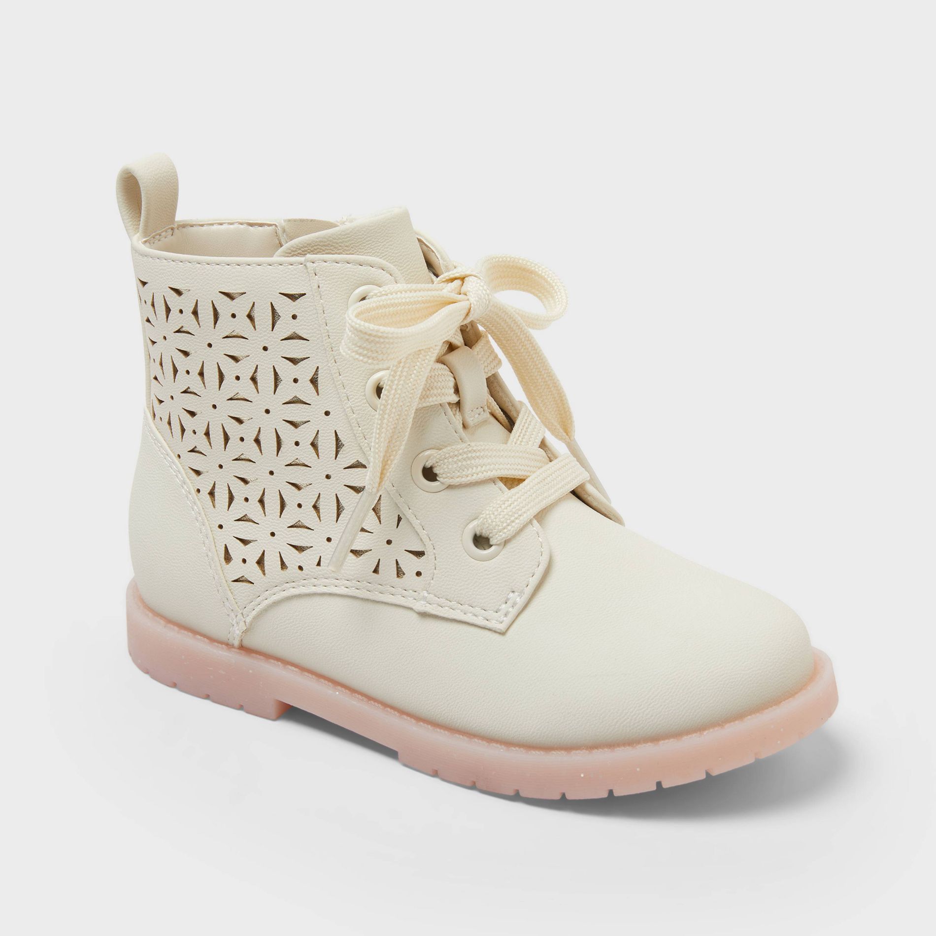 Toddler Girls' Kimmie Lug Sole Boots - Cat & Jack™ Ivory