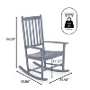 Seagrove Farmhouse Classic Slat-Back 350-LBS Support Acacia Wood Outdoor Rocking Chair- JONATHAN Y - 3 of 4