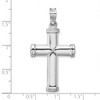 Black Bow Jewelry Men's 14k White Gold Hollow 3D Polished Cross Pendant, 25 x 44mm - 4 of 4