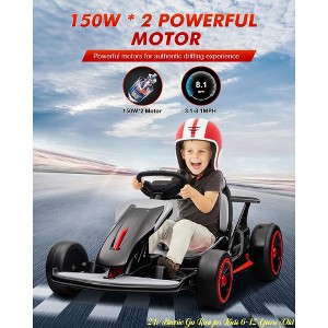 for Kids, Electric Ride On Drift Kart with 200W*2 Powerful Motors, 24V Go Kart  Large Battery, 8.1MPH High Speed, Music - 1 of 4