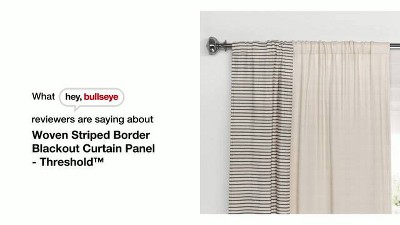 84" Black and Off-White Striped Blackout Polyester Curtain Panel