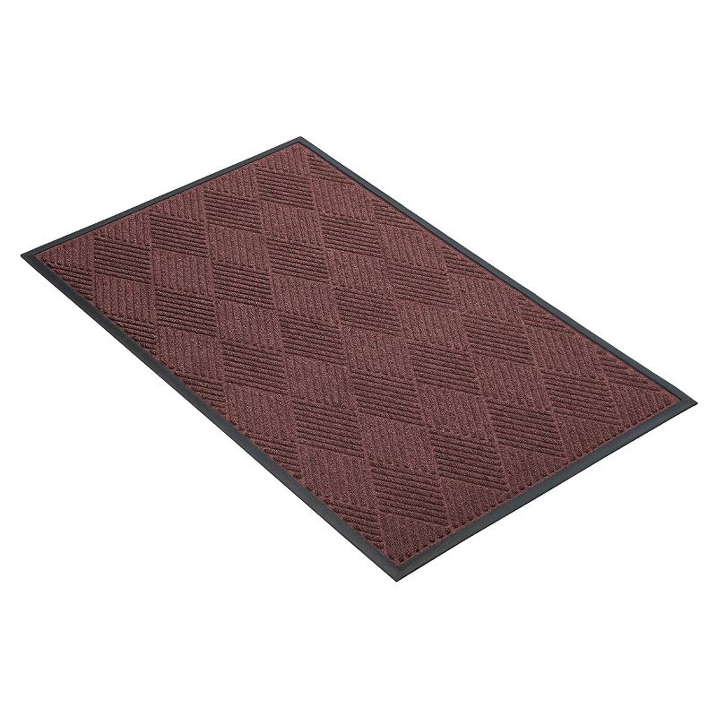 2&#39;x3&#39; Solid Diamond Doormat Burgundy/Black - HomeTrax, 1 of 5