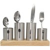 Sorbus Utensil Holder, for Spoons, Knives and Forks, Stainless Steel Cutlery Organizer with Bamboo Wood Base - 3 of 4