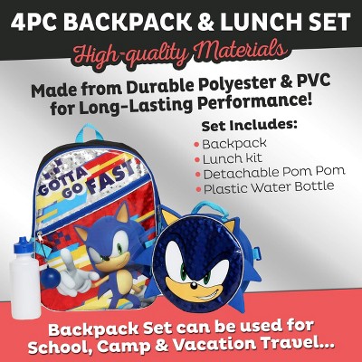 Boys 4PC Sonic the Hedgehog Licensed Backpack and Lunch Set - image 5