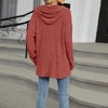 Women Pullover Button Long Sleeve Blouse, Red, XL - 3 of 3