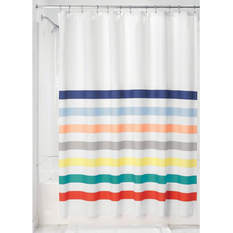 iDESIGN Striped PEVA Fabric Shower Curtain, 2 of 7