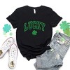 Simply Sage Market Women's Lucky Clover Distressed Short Sleeve Graphic Tee - 3 of 4