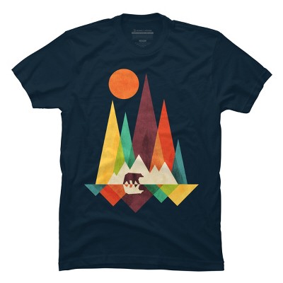 Men's Design By Humans Mountain Bear By radiomode T-Shirt