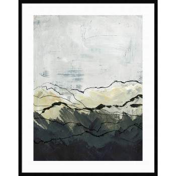 34" x 43" Winter Mountains I by Jennifer Paxton Parker Framed Wall Art Print Black - Amanti Art