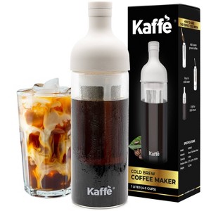 Cold Brew Coffee Maker - Glass/Silicone Top - White - 1L: Kaffe, BPA-Free, Manual, Permanent Screen Filter, 8 Cup Capacity - 1 of 4