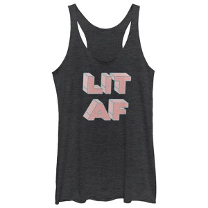 Women's CHIN UP LIT AF Racerback Tank Top - 1 of 3