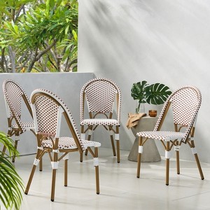 GDFStudio Brandy Outdoor Wicker Weave Bistro Chairs (Set of 4) - 1 of 4