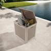 Naysaye Deck Boxes, 30 Gal Outdoor Storage Deck Box, Small Patio Storage Bin for Garden Tools, Brown, 22.09"*17.09"*20.87" - 4 of 4