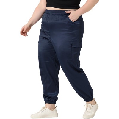 Agnes Orinda Women's Plus Size Drawstring Elastic Waist Cargo Pants With  Pockets Black 4x : Target