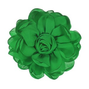 Unique Bargains Alloy Satin Fabric Big Rose Flower Dainty Brooches 1 Pc - 1 of 4