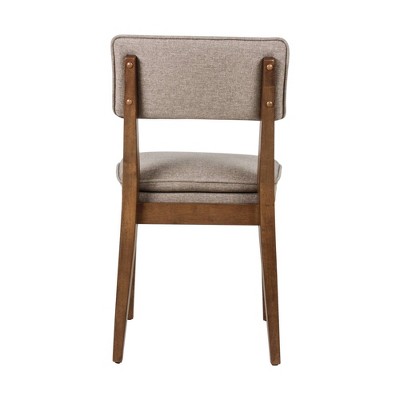 Brown Upholstered Solid Wood Dining Side Chair Set