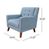 Mid-Century Modern Tufted Armchair, 30.5" Fabric Accent Chair with Flared Arms & Wood Legs for Living Room Bedroom-3irtyhousy - 4 of 4