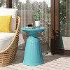 Vynxaria Teal End Tables - Modern Pedestal Accent Design - 3 of 4