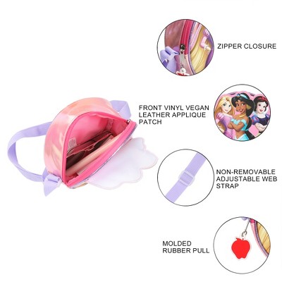Disney Princess Character Patch Pink 5.5" Mini PU Handbag - image 4