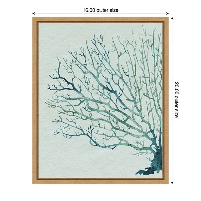 Seaglass Shadow II Abstract Tree Canvas Art with Maple Frame