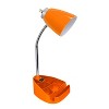 Gooseneck Organizer Desk Lamp with iPad Tablet Stand Book Holder and Charging Outlet - LimeLights - 2 of 4