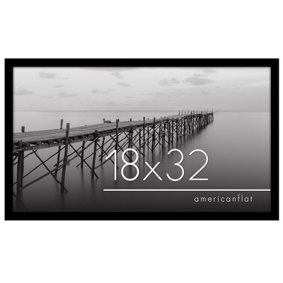 Americanflat 18x32 Poster Frame with Polished Plexiglass, Epic Collection, Gallery Wall Frames with Engineered Wood, Black