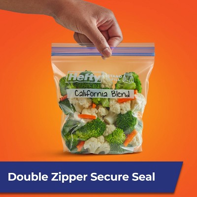 Hefty Quart Freezer Press to Close Food Storage Bags - 38ct