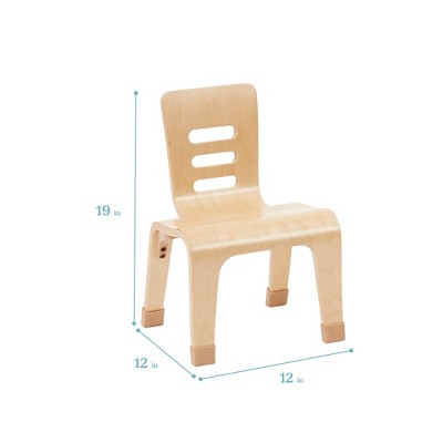 Natural Light Wood Bentwood Kids Dining Chairs, 2-Pack