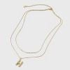 14K Gold Dipped Cubic Zirconia Duo Initial Multi-Strand Necklace - A New Day™ Gold - 2 of 4