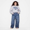 Women's Cali Champs Cropped Fleece Graphic Sweatshirt - Light Gray - 3 of 3
