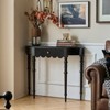 Elegant Black Solid Wood Console Table with Turned Legs for Entryway Storage - 4 of 4