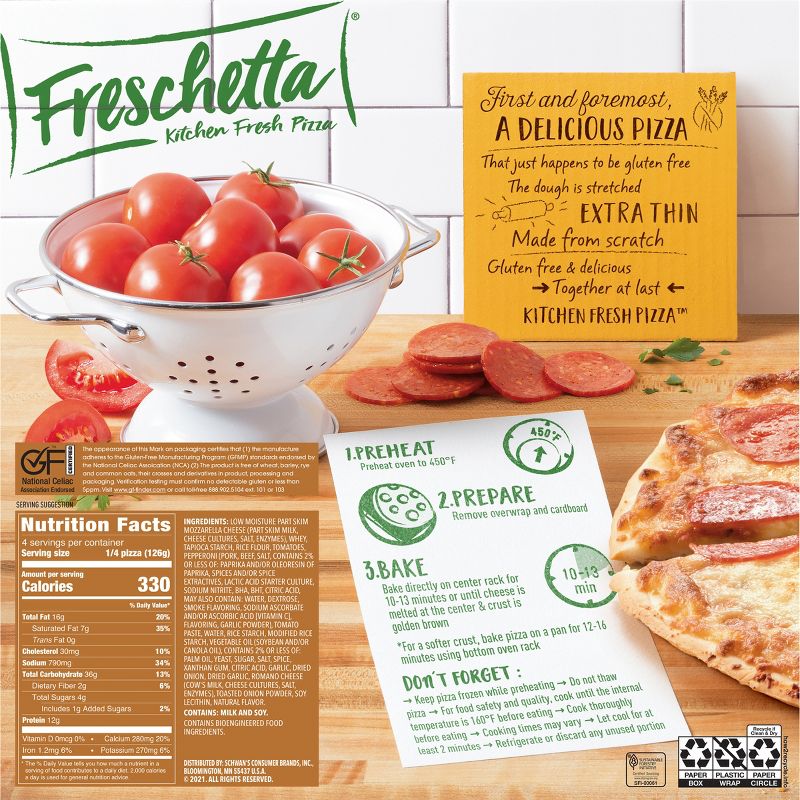 Freschetta Gluten Free Frozen Pizza Signature Pepperoni - 17.78oz, 5 of 9