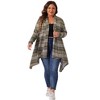 Agnes Orinda Women's Plus Size Lightweight Long Sleeve Open Front Knit Stripe Sweaters Cardigans - 3 of 4