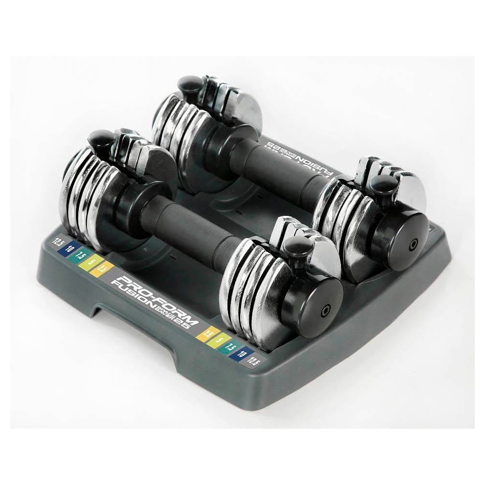 UPC 074345266094 product image for ProForm Adjustable Pair Dumbbells – Black/Silver (2.5lbs - 12.5lbs) | upcitemdb.com