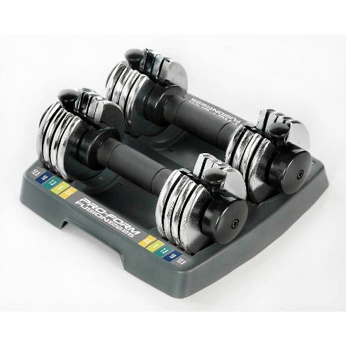 ProForm Adjustable Pair Dumbbells – Black/Silver (2.5lbs - 12.5lbs) - image 1 of 4