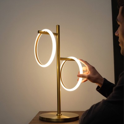 21" Gold LED Touch Table Lamp with 3-Way Switch